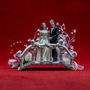 pareja en el puente para el pastel