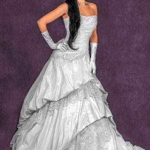 Vestido corte linea A de capas estilo vintage